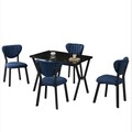 Set masa extensibila si scaune, Hanah Home, Elma, Navy Blue / Black
