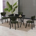 Set masa extensibila si scaune, Hanah Home, Elma, Verde/Negru