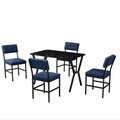 Set masa extensibila si scaune, Hanah Home, Dubai, Navy Blue / Black