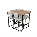 Set masa si 4 scaune de bar, Hanah Home, Retro, Crema/Nuca