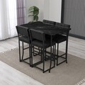 Set masa si 4 scaune de bar, Hanah Home, Retro, Antracit / Negru
