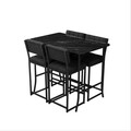 Set masa si 4 scaune de bar, Hanah Home, Retro, Antracit / Negru