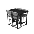 Set masa si 4 scaune de bar, Hanah Home, Retro, Gri/Negru