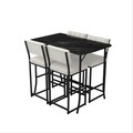 Set masa si 4 scaune de bar, Hanah Home, Retro, Crem/Negru