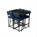 Set masa si 4 scaune de bar, Hanah Home, Retro, Navy Blue / Black