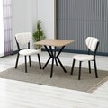 Set masa extensibila si scaune, 3 piese, Hanah Home, Elma, Crema/Nuca
