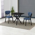 Set masa extensibila si scaune, 3 piese, Hanah Home, Elma, Navy Blue / Black