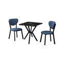 Set masa extensibila si scaune, 3 piese, Hanah Home, Elma, Navy Blue / Black