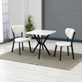 Set masa extensibila si scaune, 3 piese, Hanah Home, Elma, Crem/Alb