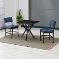 Set masa extensibila si scaune, 3 piese, Hanah Home, Dubai, Navy Blue / Black