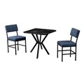 Set masa extensibila si scaune, 3 piese, Hanah Home, Dubai, Navy Blue / Black