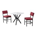 Set masa extensibila si scaune, 3 piese, Hanah Home, Dubai, Burgundia / Alb