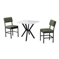 Set masa extensibila si scaune, 3 piese, Hanah Home, Dubai, Verde/Alb