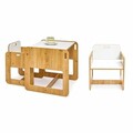 Set masa si scaun pentru copii, Hanah Home, Dove 2, Alb / Natural
