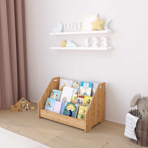 Corp biblioteca, Hanah Home, Phoenix, 57x38x34 cm, Alb / Natural
