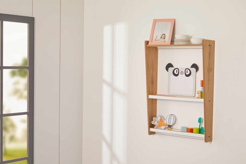 Corp biblioteca, Hanah Home, Crane Wall, 47x70x16 cm, Alb / Natural