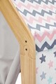 Cort de joaca pentru copii, Hanah Home, Wooden Tent, 95x114x90 cm, Natural / Alb / Roz