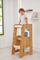 Turn de invatare, Hanah Home, Learning Tower, 40x90x50 cm, Natural/Alb