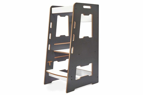 Turn de invatare, Hanah Home, Learning Tower, 40x90x50 cm, Antracit/Alb