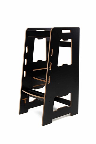 Turn de invatare, Hanah Home, Learning Tower, 40x90x50 cm, Negru