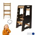 Turn de invatare, Hanah Home, Learning Tower, 40x90x50 cm, Negru / Natural