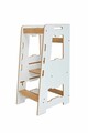 Turn de invatare, Hanah Home, Learning Tower, 40x90x50 cm, Alb / Natural