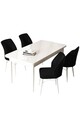 Set masă și scaune (5 bucăți), Hanah Home, Arp, Alb/Negru