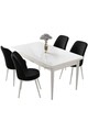 Set masă și scaune (5 bucăți), Hanah Home, Nil, Alb/Negru