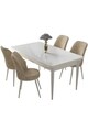 Set masă și scaune (5 bucăți), Hanah Home, Nil, Alb / Crem