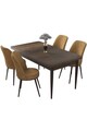 Set masă și scaune (5 bucăți), Hanah Home, Nil, Baroc / Cappuccino