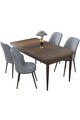 Set masă și scaune (5 bucăți), Hanah Home, Nil, Baroc / Gri