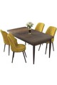 Set masă și scaune (5 bucăți), Hanah Home, Nil, Baroc / Muștar