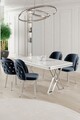 Set masă și scaune (5 bucăți), Hanah Home, Rigel, Alb / Crom / Antracit