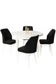 Set masă și scaune (5 bucăți), Hanah Home, Rox, Alb/Negru