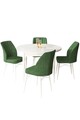 Set masă și scaune (5 bucăți), Hanah Home, Rox, Alb / Kaki