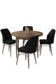 Set masă și scaune (5 bucăți), Hanah Home, Rox, Baroc / Negru