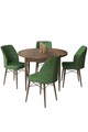 Set masă și scaune (5 bucăți), Hanah Home, Rox, Baroc / Kaki