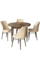 Set masă și scaune (5 bucăți), Hanah Home, Rox, Baroc / Crem