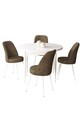 Set masă și scaune (5 bucăți), Hanah Home, Tor, Alb/Maro