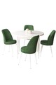 Set masă și scaune (5 bucăți), Hanah Home, Tor, Alb / Kaki