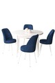 Set masă și scaune (5 bucăți), Hanah Home, Tor, Alb / Bleumarin