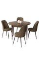 Set masă și scaune (5 bucăți), Hanah Home, Tor, Baroc / Maro