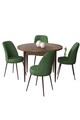 Set masă și scaune (5 bucăți), Hanah Home, Tor, Baroc / Kaki