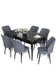 Set masa extensibila si scaune, Hanah Home, Eva, Marmură neagră / Fumure