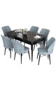 Set masa extensibila si scaune, Hanah Home, Eva, Marmură neagră / Gri