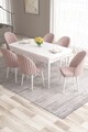 Set masa extensibila si scaune, Hanah Home, Roz, Alb/Roz