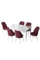 Set masa extensibila si scaune, Hanah Home, Zen, Alb / Burgundia