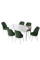 Set masa extensibila si scaune, Hanah Home, Zen, Alb / Kaki