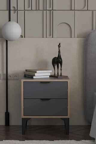 Noptiera, Hanah Home, Arden, 45x52x40 cm, Antracit