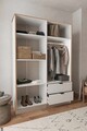 Dulap pentru haine, Hanah Home, Arden 4, 145x182x44 cm, Alb